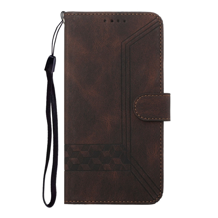 For Xiaomi Redmi K70 Cubic Skin Feel Flip Leather Phone Case(Brown) - K70 Cases by PMC Jewellery | Online Shopping South Africa | PMC Jewellery | Buy Now Pay Later Mobicred