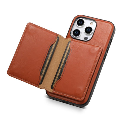 For iPhone 14 Pro Max Denior Cowhide Texture Leather MagSafe Detachable Wallet Phone Case(Brown) - iPhone 14 Pro Max Cases by Denior | Online Shopping South Africa | PMC Jewellery | Buy Now Pay Later Mobicred