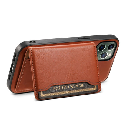 For iPhone 11 Pro Denior Cowhide Texture Leather MagSafe Detachable Wallet Phone Case(Brown) - iPhone 11 Pro Cases by Denior | Online Shopping South Africa | PMC Jewellery | Buy Now Pay Later Mobicred