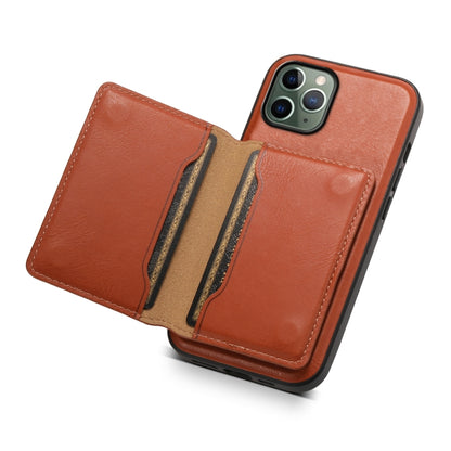 For iPhone 11 Pro Denior Cowhide Texture Leather MagSafe Detachable Wallet Phone Case(Brown) - iPhone 11 Pro Cases by Denior | Online Shopping South Africa | PMC Jewellery | Buy Now Pay Later Mobicred