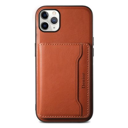 For iPhone 11 Pro Max Denior Cowhide Texture Leather MagSafe Detachable Wallet Phone Case(Brown) - iPhone 11 Pro Max Cases by Denior | Online Shopping South Africa | PMC Jewellery | Buy Now Pay Later Mobicred