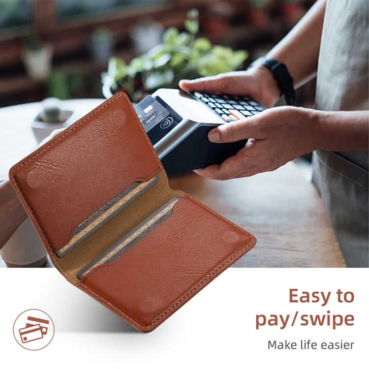 For iPhone 16 Pro Denior Cowhide Texture Leather MagSafe Detachable Wallet Phone Case(Brown) - iPhone 16 Pro Cases by Denior | Online Shopping South Africa | PMC TechLife | Buy Now Pay Later Mobicred