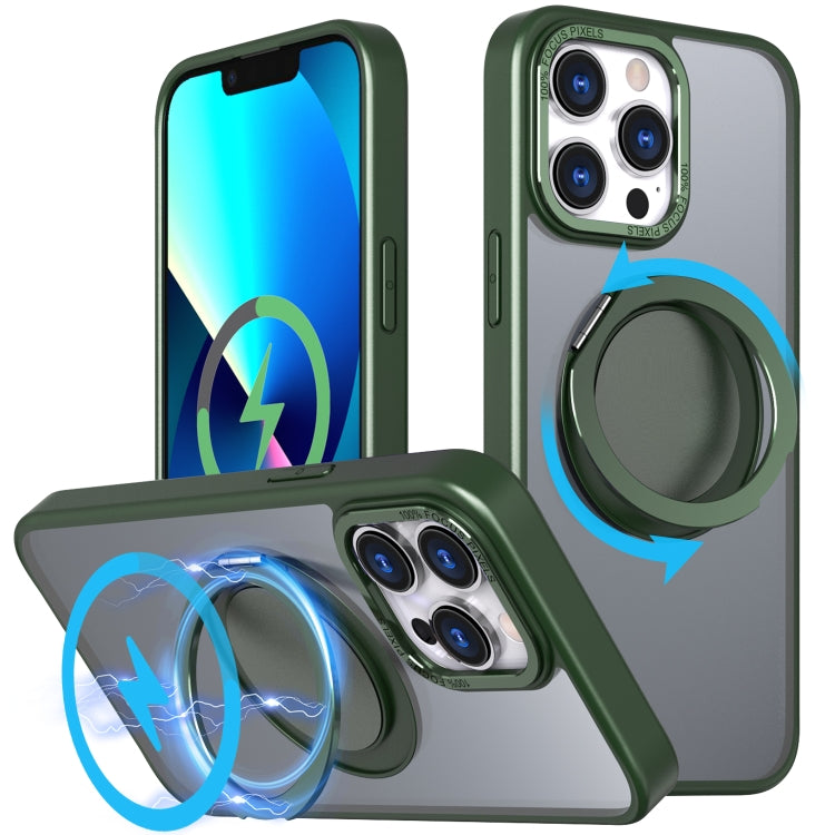 For iPhone 13 Pro 360-degree Rotating MagSafe Magnetic Holder Phone Case(Green) - iPhone 13 Pro Cases by PMC Jewellery | Online Shopping South Africa | PMC Jewellery