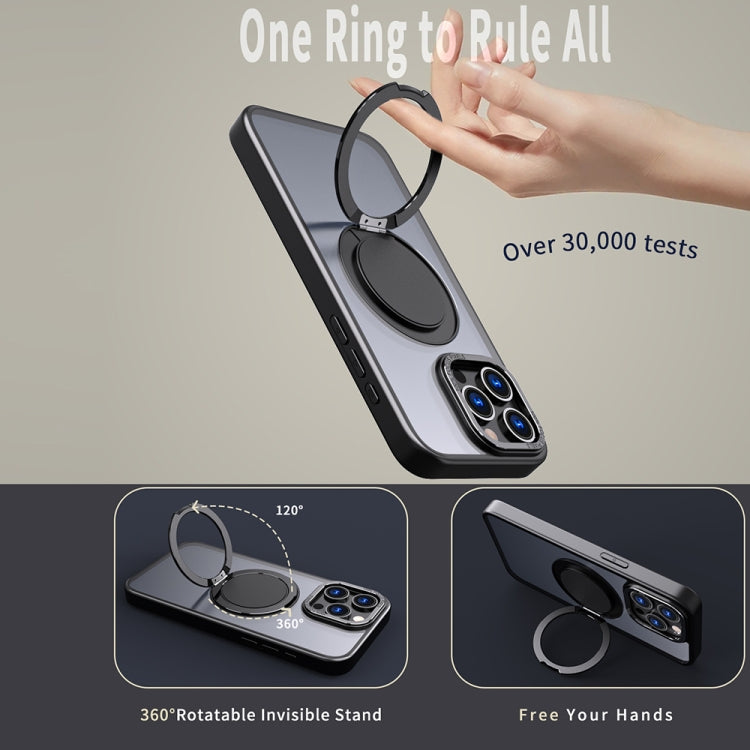 For iPhone 15 Pro 360-degree Rotating MagSafe Magnetic Holder Phone Case(Black) - iPhone 15 Pro Cases by PMC Jewellery | Online Shopping South Africa | PMC Jewellery