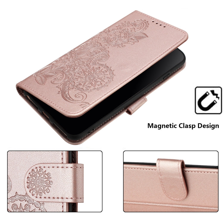 For Google Pixel 9 Datura Flower Embossed Flip Leather Phone Case(Rose Gold) - Google Cases by PMC Jewellery | Online Shopping South Africa | PMC Jewellery | Buy Now Pay Later Mobicred