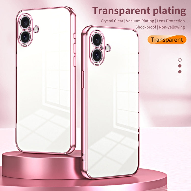 For iPhone 16 Plus Transparent Plating Fine Hole Phone Case(Silver) - iPhone 16 Plus Cases by PMC Jewellery | Online Shopping South Africa | PMC Jewellery | Buy Now Pay Later Mobicred