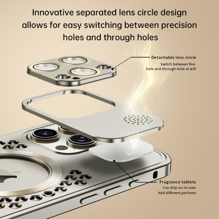 For iPhone 13 Pro Spring Buckle MagSafe Magnetic Metal Aromatherapy Phone Case(Black) - iPhone 13 Pro Cases by PMC TechLife | Online Shopping South Africa | PMC TechLife