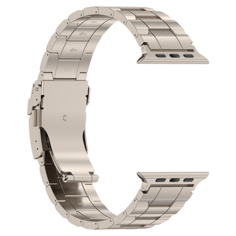 For Apple Watch Series 2 42mm Safety Buckle Trapezoid Titanium Steel Watch Band(Titanium) - Watch Bands by PMC Jewellery | Online Shopping South Africa | PMC Jewellery