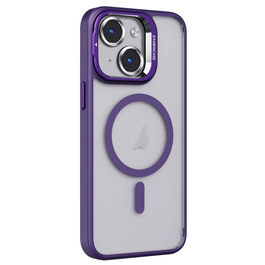 For iPhone 15 Plus Invisible Lens Holder PC + TPU Frosted MagSafe Phone Case(Purple) - iPhone 15 Plus Cases by PMC Jewellery | Online Shopping South Africa | PMC Jewellery