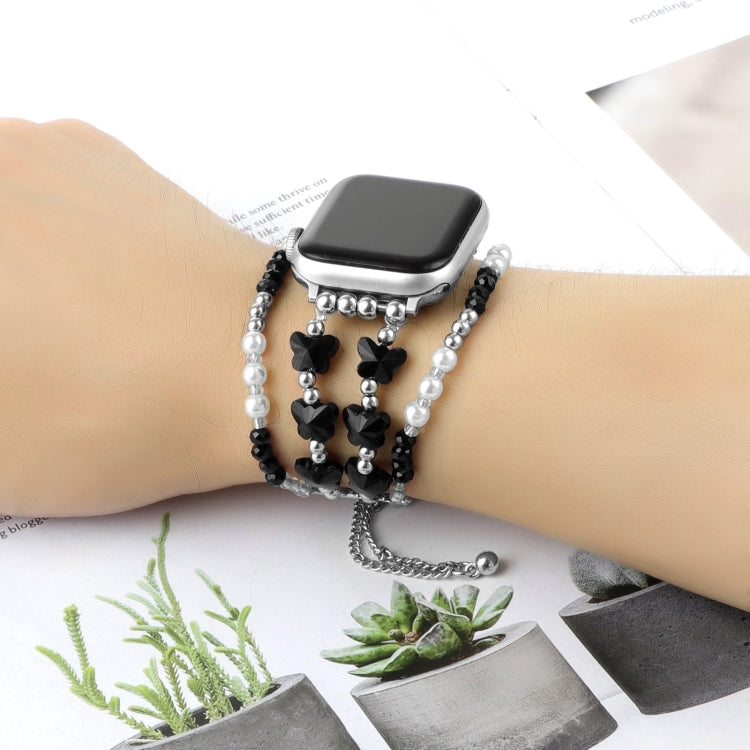 For Apple Watch Ultra 2 49mm Butterfly Chain Bracelet Metal Watch Band(Black) - Watch Bands by PMC Jewellery | Online Shopping South Africa | PMC Jewellery