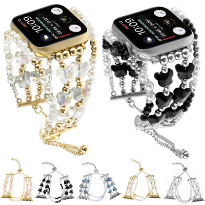 For Apple Watch SE 2023 40mm Butterfly Chain Bracelet Metal Watch Band(Black) - Watch Bands by PMC Jewellery | Online Shopping South Africa | PMC Jewellery