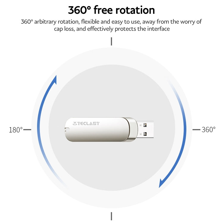 Teclast Leishen Plus Series USB3.0 Twister Flash Drive, Memory:128GB(Silver) - USB Flash Drives by TECLAST | Online Shopping South Africa | PMC TechLife | Buy Now Pay Later Mobicred