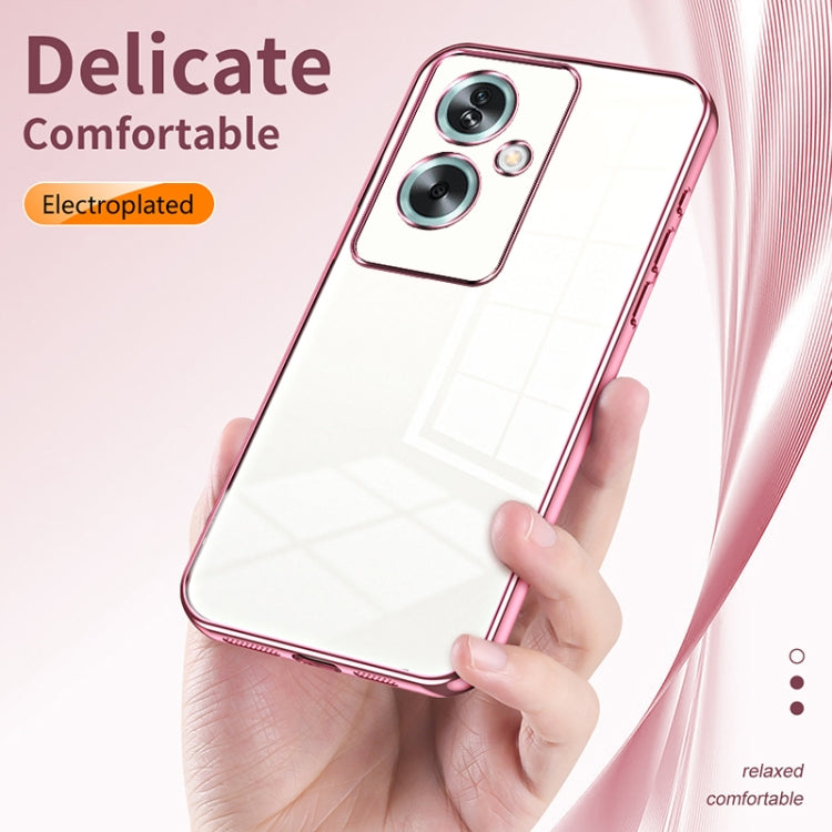 For OPPO A79 5G / A2 Transparent Plating Fine Hole Phone Case(Purple) - OPPO Cases by PMC Jewellery | Online Shopping South Africa | PMC Jewellery | Buy Now Pay Later Mobicred