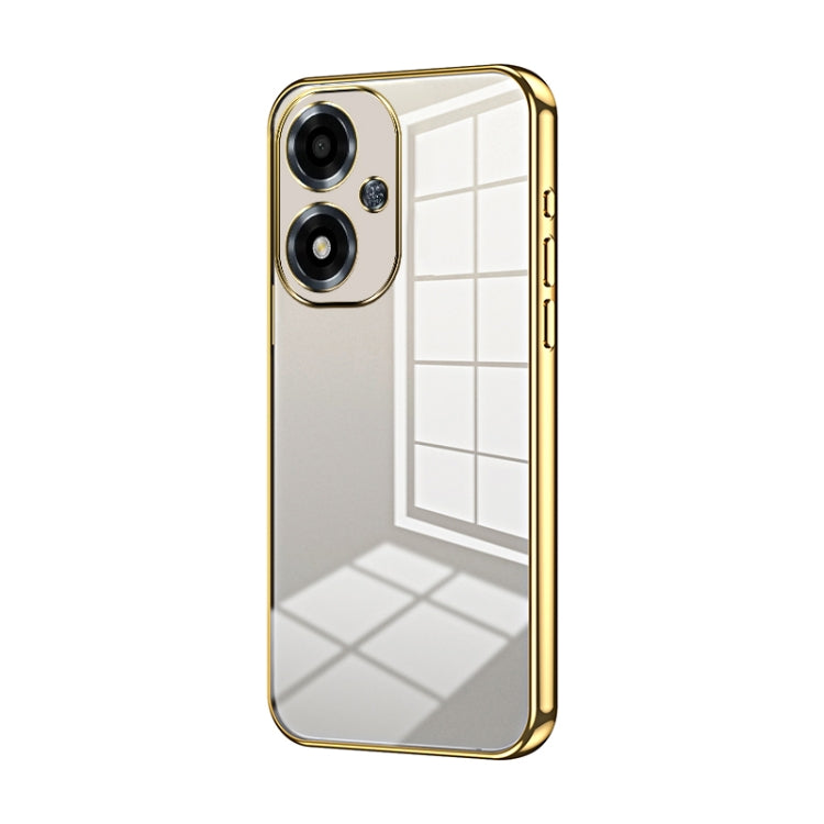 For OPPO A2m Transparent Plating Fine Hole Phone Case(Gold) - free shipping - PMC TechLife - Order now!