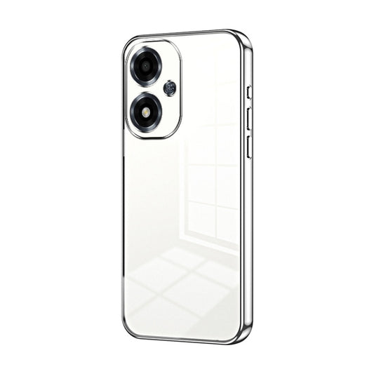 For OPPO A2m Transparent Plating Fine Hole Phone Case(Silver) - OPPO Cases by PMC Jewellery | Online Shopping South Africa | PMC Jewellery | Buy Now Pay Later Mobicred
