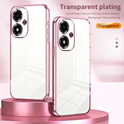 For OPPO A2m Transparent Plating Fine Hole Phone Case(Black) - OPPO Cases by PMC Jewellery | Online Shopping South Africa | PMC Jewellery | Buy Now Pay Later Mobicred