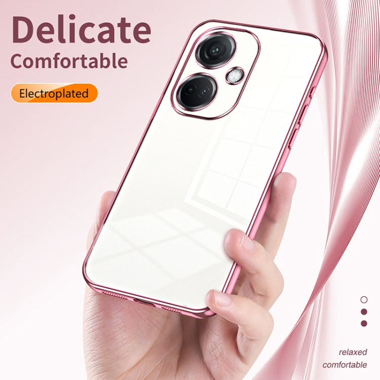 For OPPO K11 Transparent Plating Fine Hole Phone Case(Pink) - OPPO Cases by PMC Jewellery | Online Shopping South Africa | PMC Jewellery | Buy Now Pay Later Mobicred