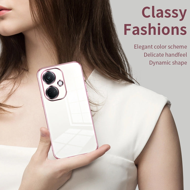 For OPPO K11 Transparent Plating Fine Hole Phone Case(Blue) - OPPO Cases by PMC TechLife | Online Shopping South Africa | PMC TechLife | Buy Now Pay Later Mobicred