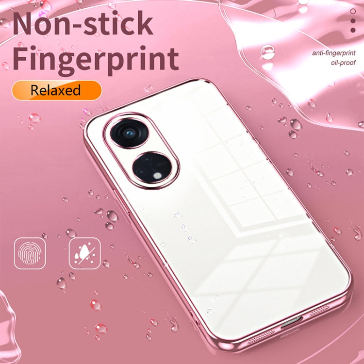 For OPPO Reno8 T 5G Transparent Plating Fine Hole Phone Case(Transparent) - OPPO Cases by PMC Jewellery | Online Shopping South Africa | PMC Jewellery | Buy Now Pay Later Mobicred