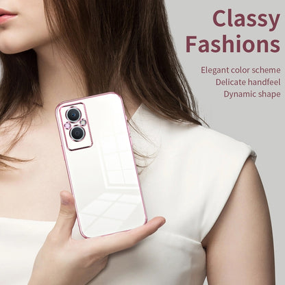 For OPPO Reno7 Z 5G / F21 Pro 5G Transparent Plating Fine Hole Phone Case(Silver) - OPPO Cases by PMC Jewellery | Online Shopping South Africa | PMC Jewellery | Buy Now Pay Later Mobicred