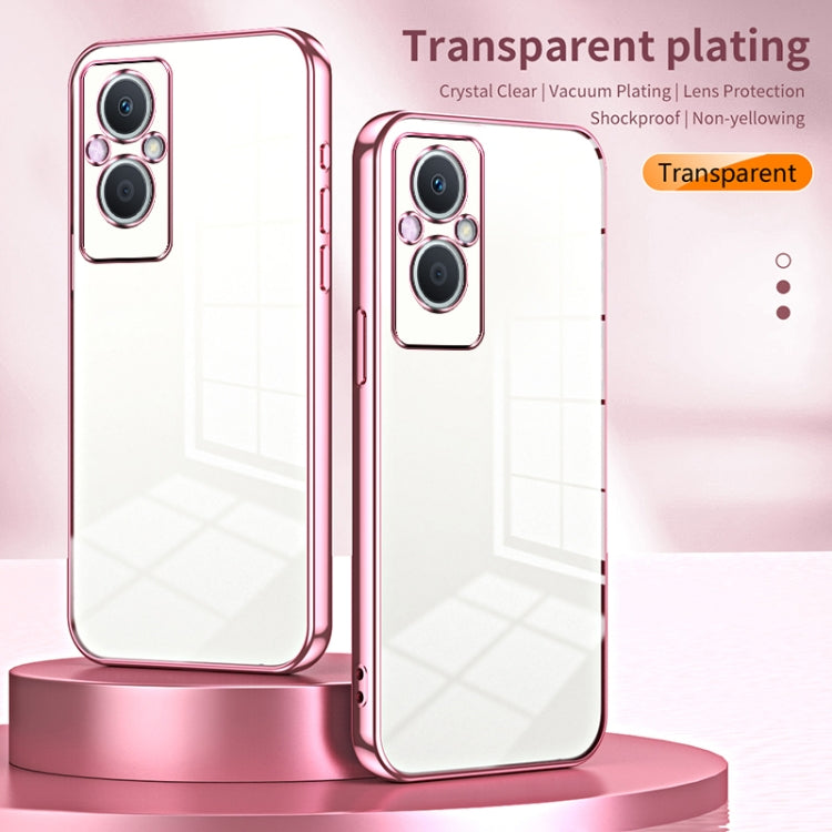 For OPPO Reno7 Z 5G / F21 Pro 5G Transparent Plating Fine Hole Phone Case(Black) - free shipping - PMC TechLife - Order now!