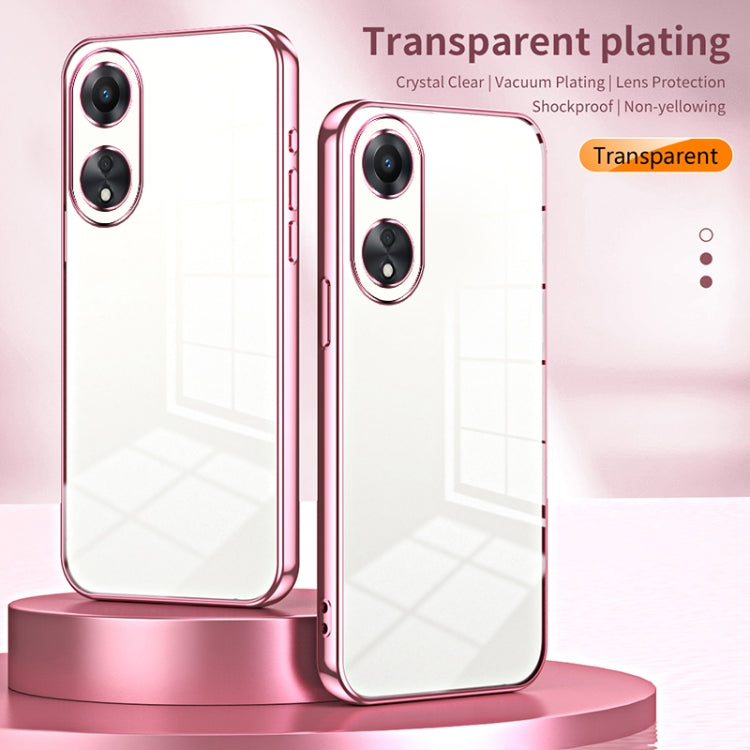 For OPPO A58 5G / A58x 5G Transparent Plating Fine Hole Phone Case(Purple) - OPPO Cases by PMC Jewellery | Online Shopping South Africa | PMC Jewellery | Buy Now Pay Later Mobicred