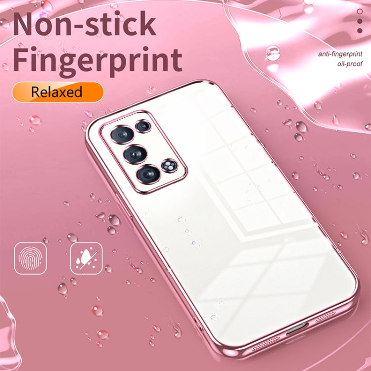 For OPPO Reno6 Pro+ Transparent Plating Fine Hole Phone Case(Transparent) - OPPO Cases by PMC Jewellery | Online Shopping South Africa | PMC Jewellery | Buy Now Pay Later Mobicred