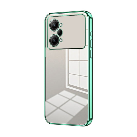 For OPPO K10 Pro Transparent Plating Fine Hole Phone Case(Green) - OPPO Cases by PMC Jewellery | Online Shopping South Africa | PMC Jewellery | Buy Now Pay Later Mobicred