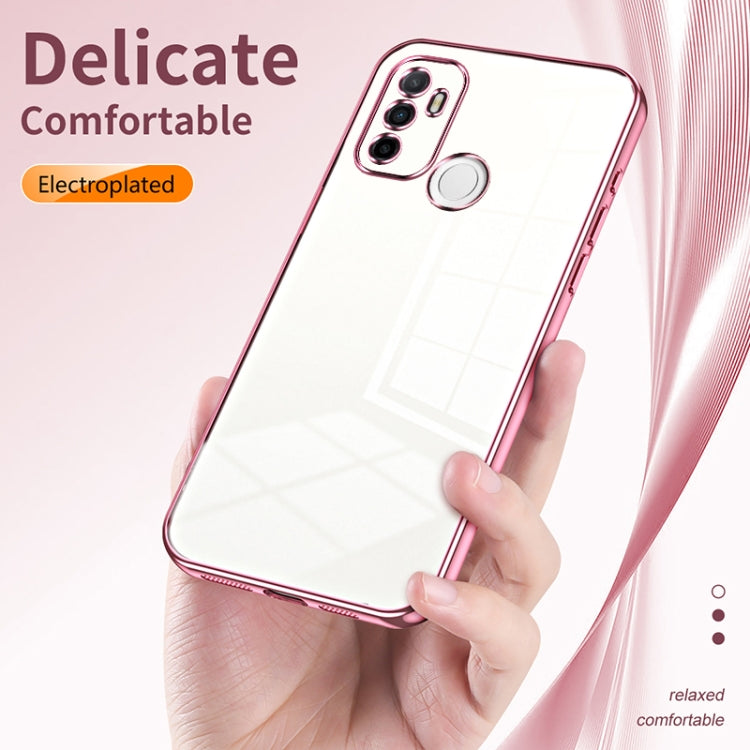 For OPPO A53 2020 / A32 / A11s  Transparent Plating Fine Hole Phone Case(Purple) - OPPO Cases by PMC Jewellery | Online Shopping South Africa | PMC Jewellery | Buy Now Pay Later Mobicred