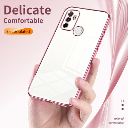 For OPPO A53 2020 / A32 / A11s  Transparent Plating Fine Hole Phone Case(Gold) - OPPO Cases by PMC Jewellery | Online Shopping South Africa | PMC Jewellery | Buy Now Pay Later Mobicred