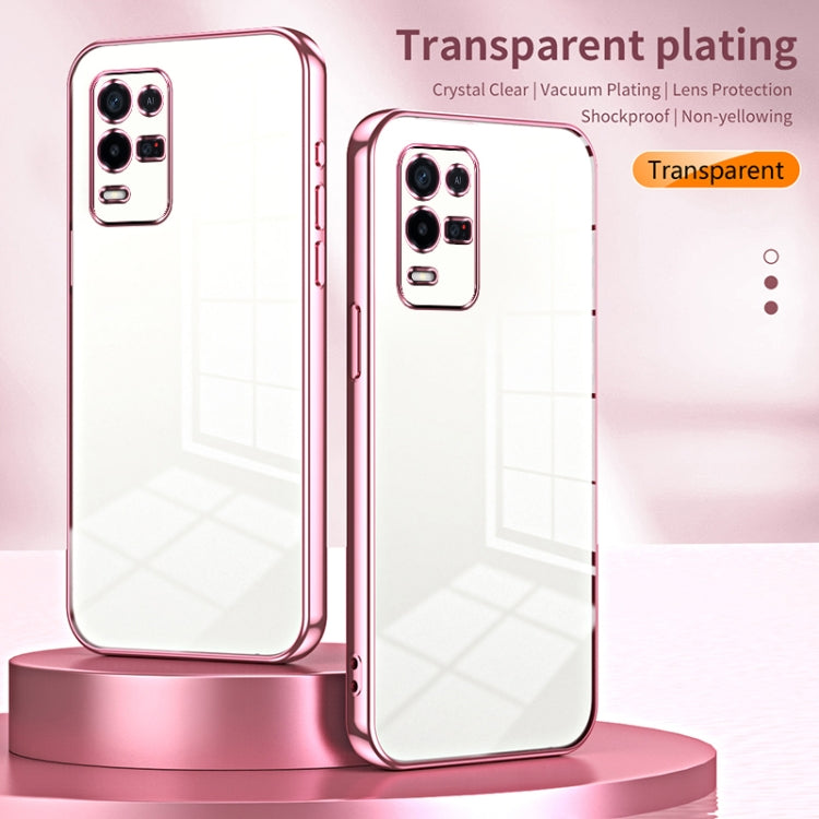 For OPPO K9x Transparent Plating Fine Hole Phone Case(Silver) - OPPO Cases by PMC TechLife | Online Shopping South Africa | PMC TechLife | Buy Now Pay Later Mobicred