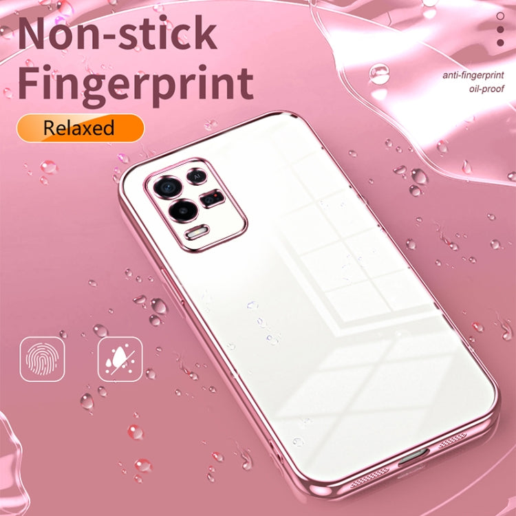 For OPPO K9x Transparent Plating Fine Hole Phone Case(Silver) - OPPO Cases by PMC TechLife | Online Shopping South Africa | PMC TechLife | Buy Now Pay Later Mobicred