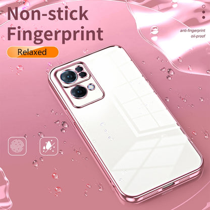 For OPPO Reno7 Pro Transparent Plating Fine Hole Phone Case(Transparent) - OPPO Cases by PMC Jewellery | Online Shopping South Africa | PMC Jewellery | Buy Now Pay Later Mobicred