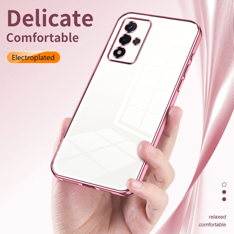 For OPPO A93s 5G Transparent Plating Fine Hole Phone Case(Silver) - OPPO Cases by PMC Jewellery | Online Shopping South Africa | PMC Jewellery | Buy Now Pay Later Mobicred