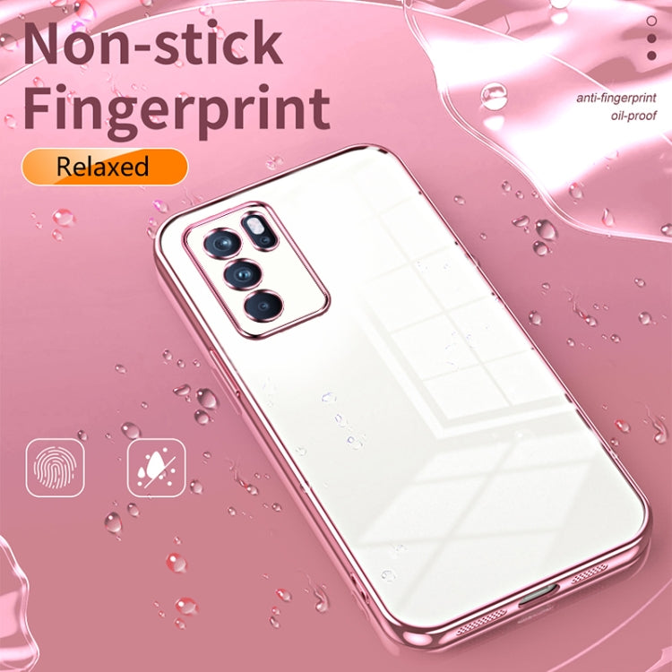 For OPPO Reno6 Pro Indian  Transparent Plating Fine Hole Phone Case(Silver) - OPPO Cases by PMC Jewellery | Online Shopping South Africa | PMC Jewellery | Buy Now Pay Later Mobicred