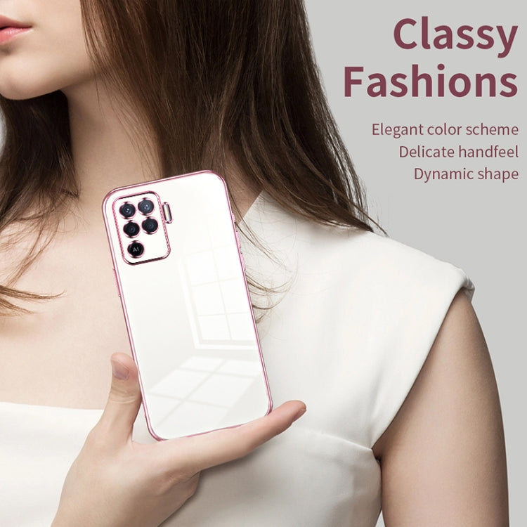 For OPPO A94 4G Transparent Plating Fine Hole Phone Case(Purple) - OPPO Cases by PMC TechLife | Online Shopping South Africa | PMC TechLife | Buy Now Pay Later Mobicred