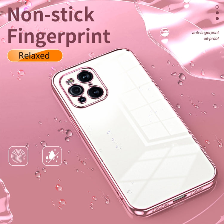 For OPPO Find X3 / Find X3 Pro Transparent Plating Fine Hole Phone Case(Black) - OPPO Cases by PMC Jewellery | Online Shopping South Africa | PMC Jewellery | Buy Now Pay Later Mobicred