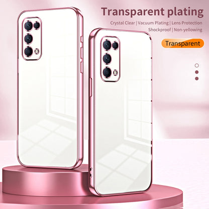 For OPPO Reno5 4G/5G / Reno5 K Transparent Plating Fine Hole Phone Case(Gold) - OPPO Cases by PMC Jewellery | Online Shopping South Africa | PMC Jewellery | Buy Now Pay Later Mobicred