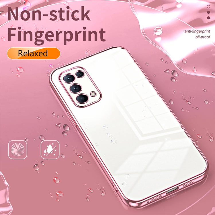 For OPPO Reno5 4G/5G / Reno5 K Transparent Plating Fine Hole Phone Case(Black) - OPPO Cases by PMC Jewellery | Online Shopping South Africa | PMC Jewellery | Buy Now Pay Later Mobicred