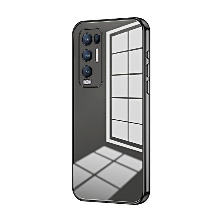 For OPPO Reno5 Pro+ Transparent Plating Fine Hole Phone Case(Black) - OPPO Cases by PMC TechLife | Online Shopping South Africa | PMC TechLife | Buy Now Pay Later Mobicred