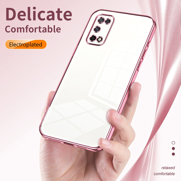 For OPPO K7x / Realme V5 5G Transparent Plating Fine Hole Phone Case(Green) - OPPO Cases by PMC TechLife | Online Shopping South Africa | PMC TechLife | Buy Now Pay Later Mobicred