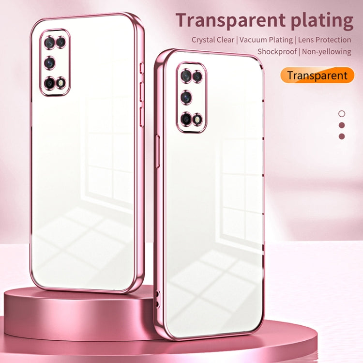 For OPPO K7x / Realme V5 5G Transparent Plating Fine Hole Phone Case(Black) - OPPO Cases by PMC Jewellery | Online Shopping South Africa | PMC Jewellery | Buy Now Pay Later Mobicred