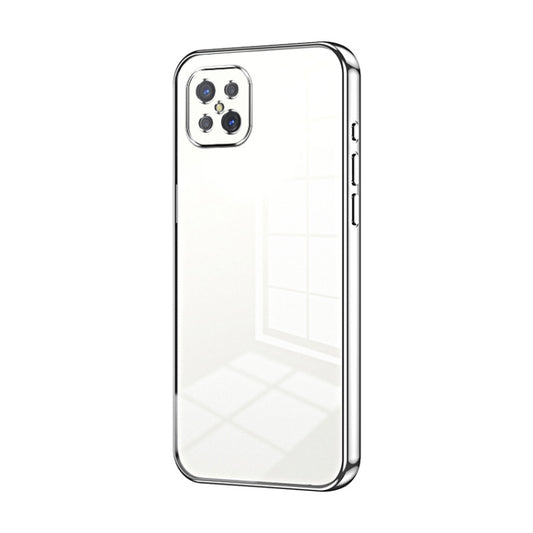 For OPPO A92s / Reno4 Z 5G Transparent Plating Fine Hole Phone Case(Silver) - OPPO Cases by PMC Jewellery | Online Shopping South Africa | PMC Jewellery | Buy Now Pay Later Mobicred