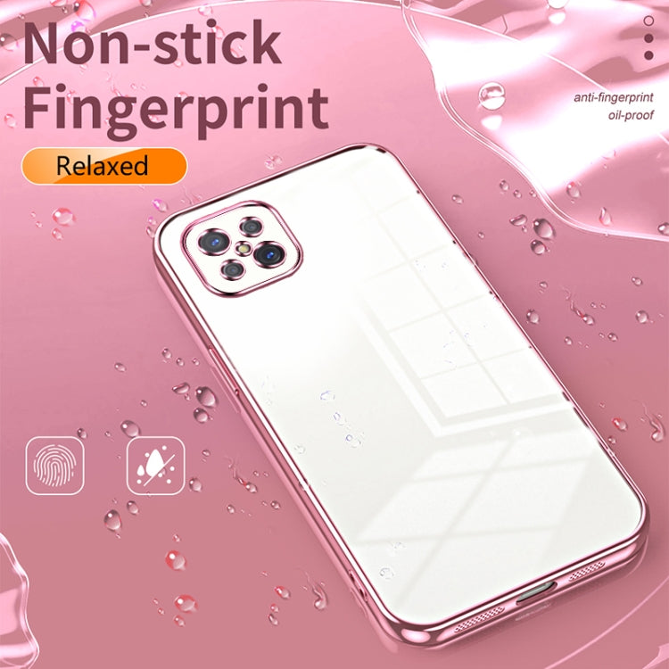 For OPPO A92s / Reno4 Z 5G Transparent Plating Fine Hole Phone Case(Black) - OPPO Cases by PMC TechLife | Online Shopping South Africa | PMC TechLife | Buy Now Pay Later Mobicred