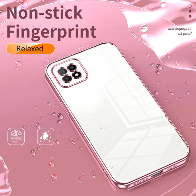 For OPPO A72 5G / A73 5G Transparent Plating Fine Hole Phone Case(Pink) - OPPO Cases by PMC Jewellery | Online Shopping South Africa | PMC Jewellery | Buy Now Pay Later Mobicred