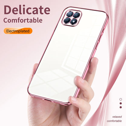 For OPPO Reno4 SE Transparent Plating Fine Hole Phone Case(Silver) - OPPO Cases by PMC Jewellery | Online Shopping South Africa | PMC Jewellery | Buy Now Pay Later Mobicred