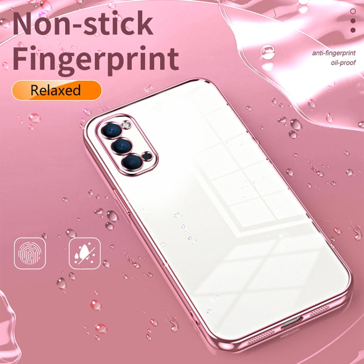For OPPO Reno4 Transparent Plating Fine Hole Phone Case(Gold) - OPPO Cases by PMC Jewellery | Online Shopping South Africa | PMC Jewellery | Buy Now Pay Later Mobicred