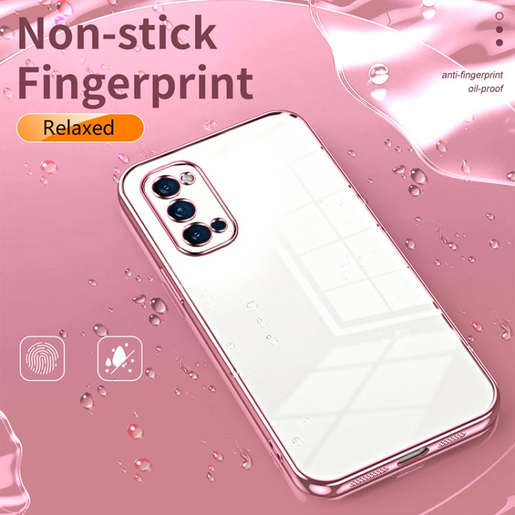 For OPPO Reno4 Pro Transparent Plating Fine Hole Phone Case(Green) - OPPO Cases by PMC TechLife | Online Shopping South Africa | PMC TechLife | Buy Now Pay Later Mobicred