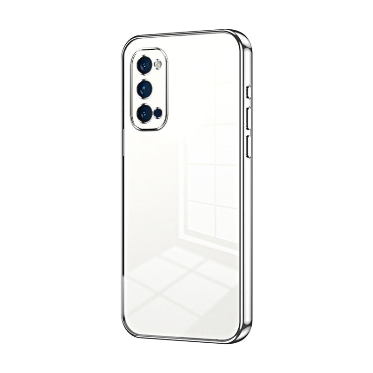 For OPPO Reno4 Pro Transparent Plating Fine Hole Phone Case(Silver) - OPPO Cases by PMC Jewellery | Online Shopping South Africa | PMC Jewellery | Buy Now Pay Later Mobicred