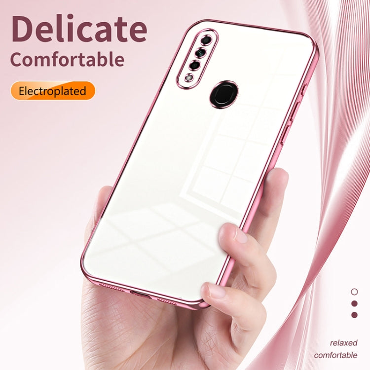 For OPPO A8 / A31 2020 Transparent Plating Fine Hole Phone Case(Purple) - OPPO Cases by PMC Jewellery | Online Shopping South Africa | PMC Jewellery | Buy Now Pay Later Mobicred